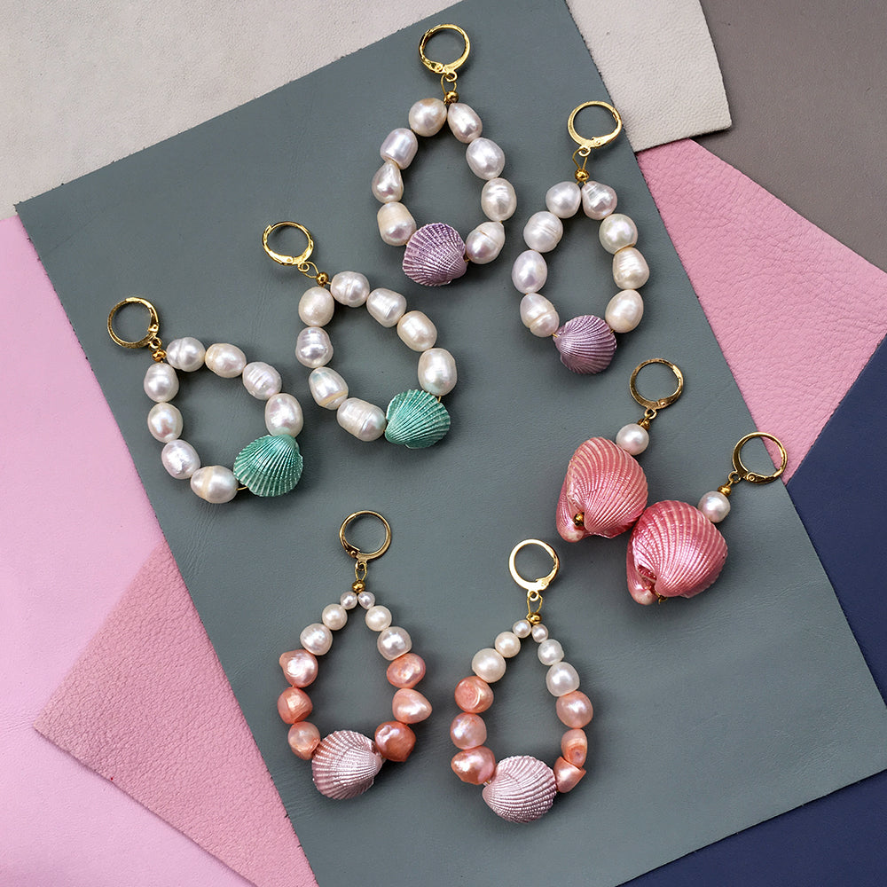 Candy Shell Pearl Earrings