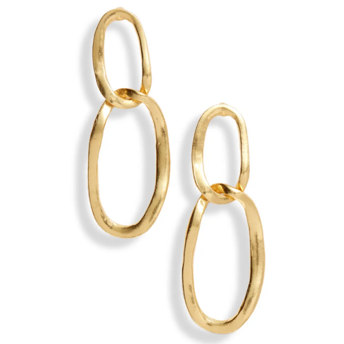 Oval link pendant earrings