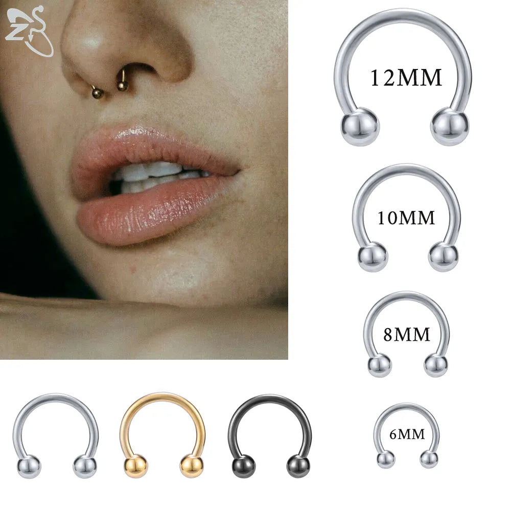 ZS 1 PC 316L Stainless Steel Nose Ring 14G 16G Nose Piercings Helix