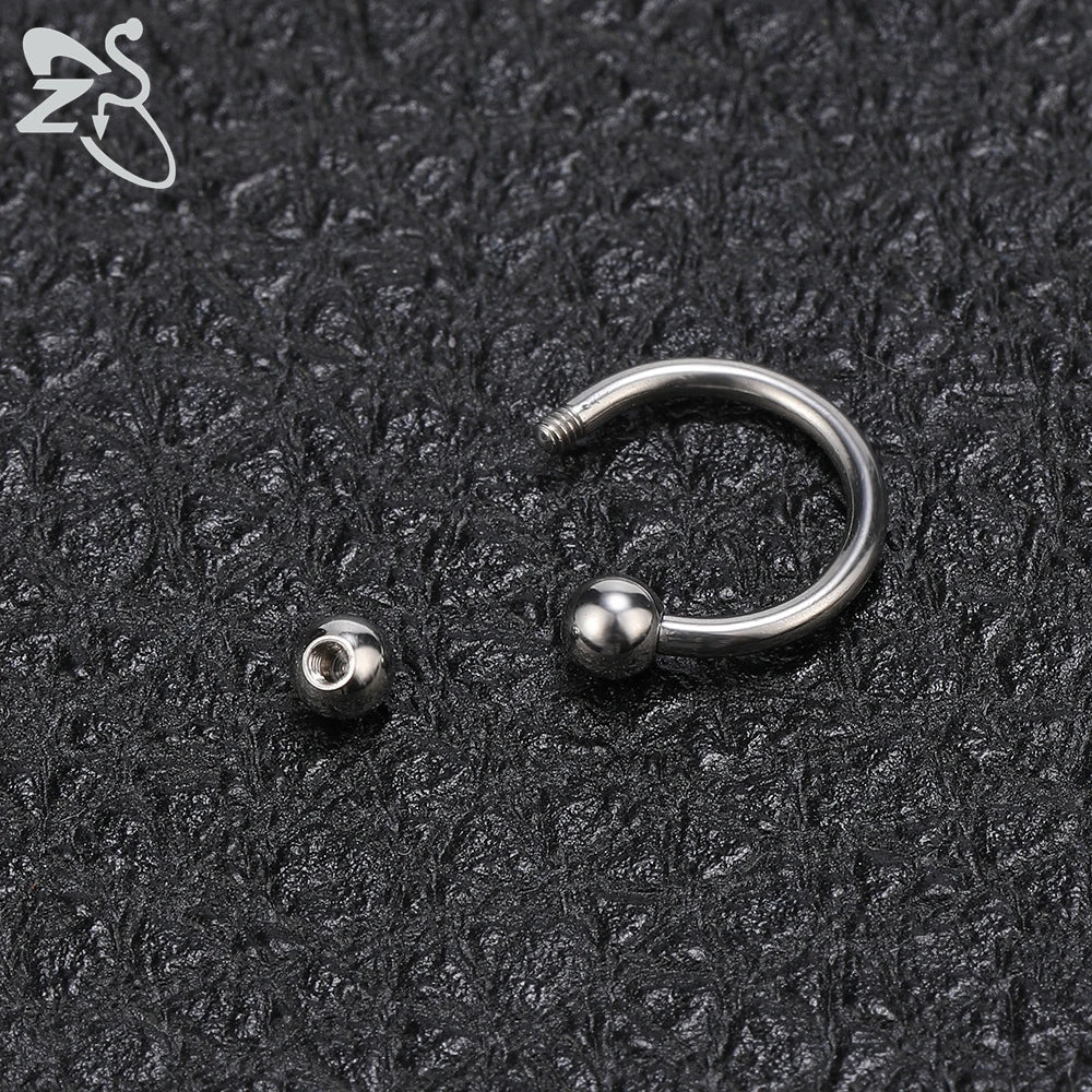 ZS 1 PC 316L Stainless Steel Nose Ring 14G 16G Nose Piercings Helix