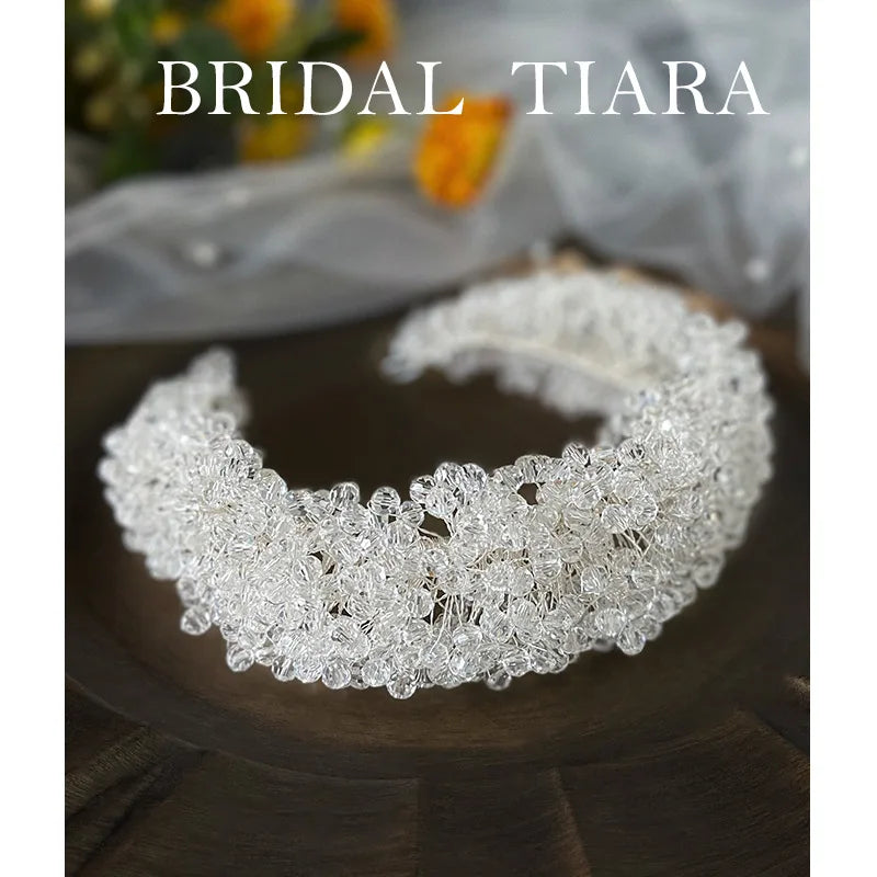 dense crystal hair band bridal hoop tiara women headbands crown Bride