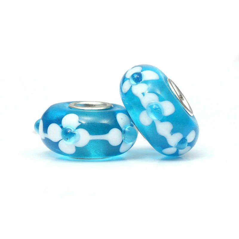 2Pcs/lot Special Offer Light Blue Turtle Fish Charm Beads Fit Original