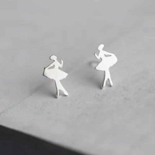 Silver Plated Creative Ear Hole Earrings for Women Prevent Korean