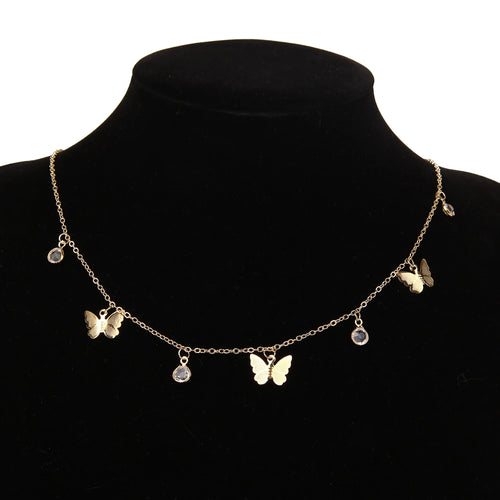 Vintage Multilayer Pendant Butterfly Necklace for Women Butterflies