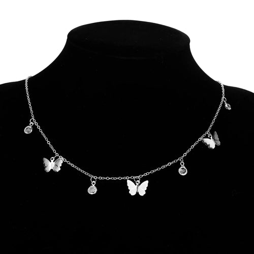 Vintage Multilayer Pendant Butterfly Necklace for Women Butterflies