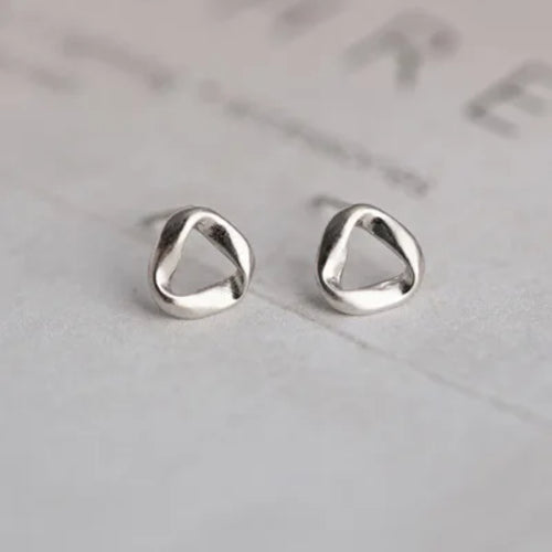 Silver Plated Creative Ear Hole Earrings for Women Prevent Korean