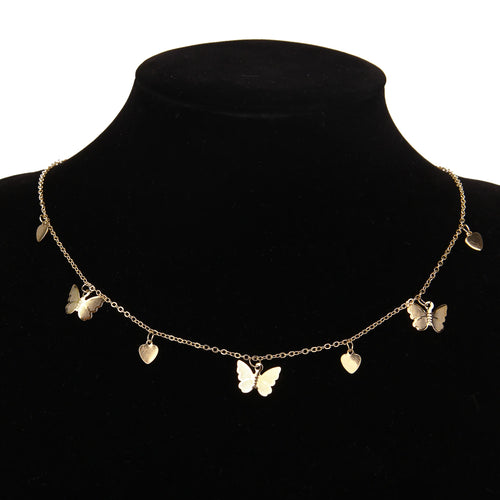 Vintage Multilayer Pendant Butterfly Necklace for Women Butterflies