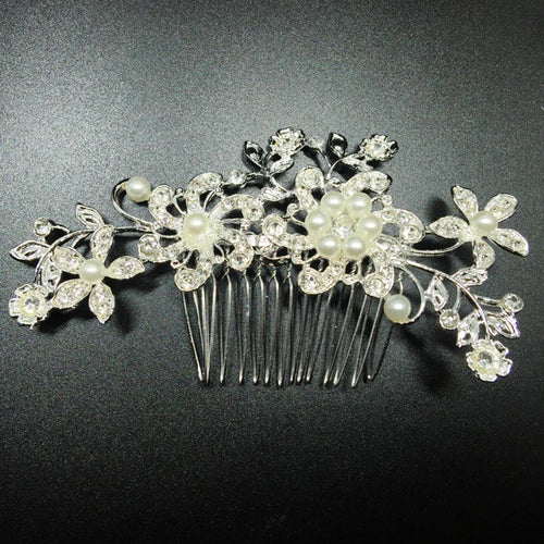 New Bridal Crystal Hair Combs Headpiece Jewelry Rhinestone Pearl