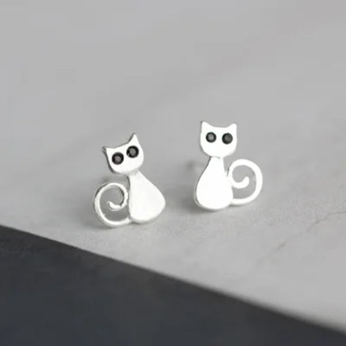 Silver Plated Creative Ear Hole Earrings for Women Prevent Korean