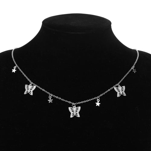 Vintage Multilayer Pendant Butterfly Necklace for Women Butterflies