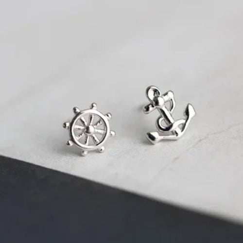 Silver Plated Creative Ear Hole Earrings for Women Prevent Korean