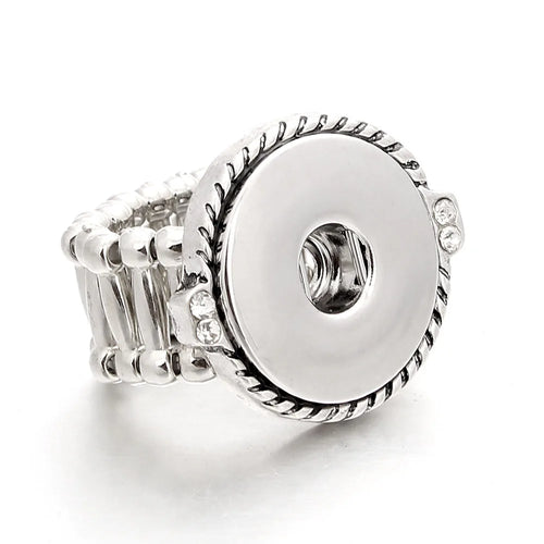 Fashion Snap Ring Jewelry DIY 18mm Adustable Snaps Button Ring For