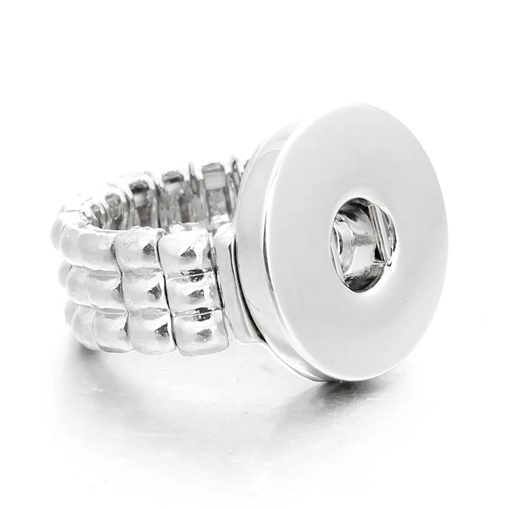 Fashion Snap Ring Jewelry DIY 18mm Adustable Snaps Button Ring For