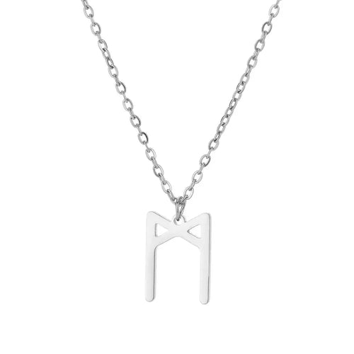 Viking Rune Layering Necklace for Women Stainless Steel Norse Runic