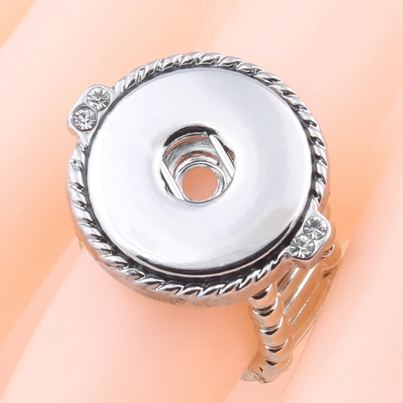 Fashion Snap Ring Jewelry DIY 18mm Adustable Snaps Button Ring For