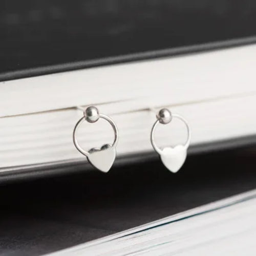 Silver Plated Creative Ear Hole Earrings for Women Prevent Korean