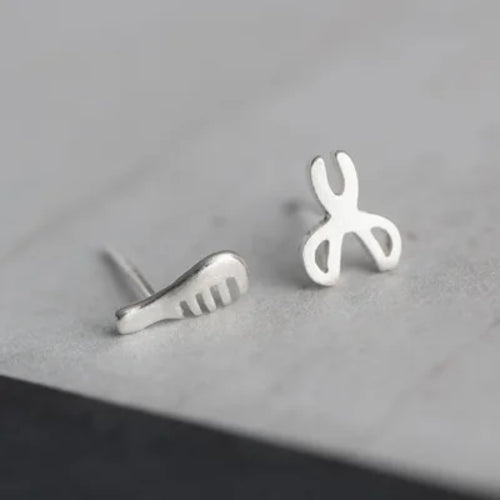 Silver Plated Creative Ear Hole Earrings for Women Prevent Korean