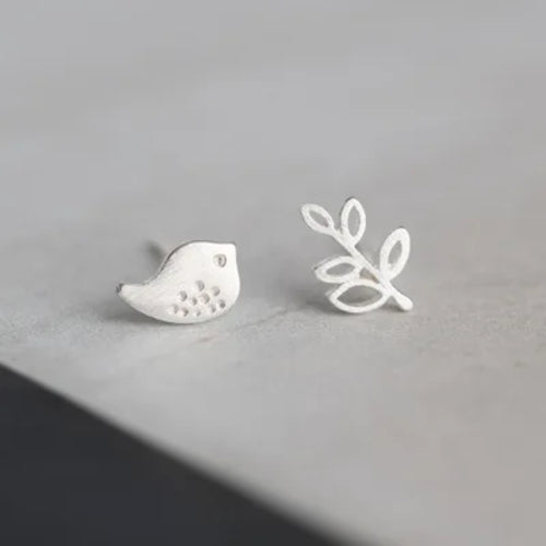 Silver Plated Creative Ear Hole Earrings for Women Prevent Korean