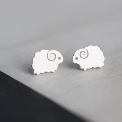 Silver Plated Creative Ear Hole Earrings for Women Prevent Korean