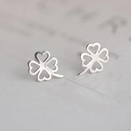 Silver Plated Creative Ear Hole Earrings for Women Prevent Korean